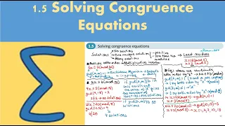 1.5 Solving Congruence Equations (FP2 - Chapter 1: Number theory)