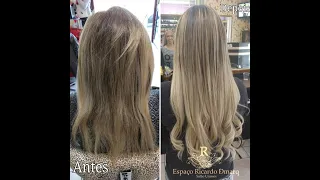 Mega Hair na micro capsula de queratina, cabelo humano com 55 cm Curitiba, @EspacoRicardoDmarq