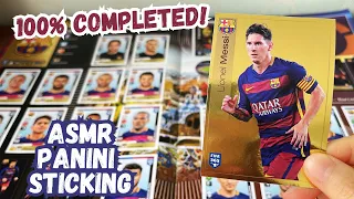 100%completed! Sticking first year fifa354 2015 stickers to relax| ASMR no talk| Panini Lionel Messi