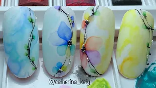 Quick and Easy Aquarelle Flower Design Level I | Nail Art con Aquarelli |Дизайн Ногтей Акварель