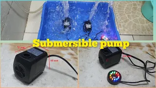 SUBMERSIBLE PUMP 220VAC BRUSHLESS MOTOR - Máy bơm chìm hòn non bộ mini 220VAC 15W 800L có đèn led