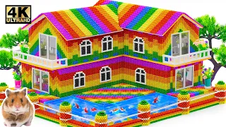 DIY Miniature Magnetic House ❤️ Build Miniature Rainbow House With Aquarium Around For Hamster