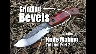 Knife Making tutorial Part 2 How to Grind Rough Bevels by Berg Knife Making