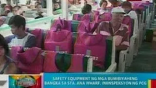BP: Safety equipment ng mga bumibiyaheng bangka sa Sta. Ana Wharf sa Davao, iniinspeksyon ng PCG