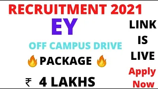 EY Off Campus Drive 2021 | Latest Recruitment 2021 | Freshers Jobs