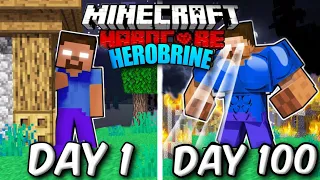 I Survived 100 Days as BLUE HEROBRINE in Hardcore Minecraft