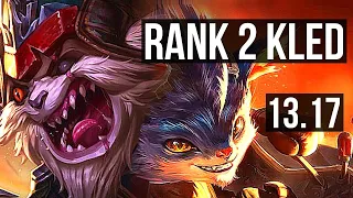 KLED vs RUMBLE (TOP) | Rank 2 Kled, 2.0M mastery, 3/0/2, 1000+ games | NA Challenger | 13.17