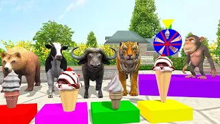 fountain animals wild crossing elephant tiger horse🐄 cow Gorilla full animals funtions video cartoon