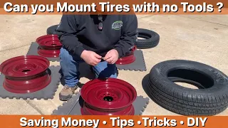 Mounting a Car Tire with no Tools no damage to expensive wheels at home?