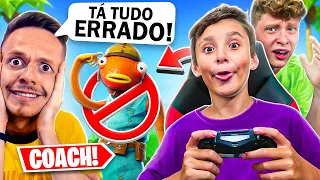 CONTRATEI UM COACH PROFISSIONAL PARA O MEU IRMÃOZINHO NOOB NO FORTNITE!