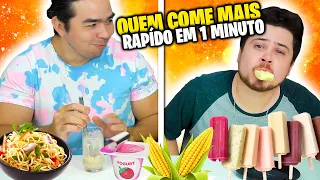 QUEM COME MAIS RAPIDO EM 1 MINUTO GANHA COM OS MARIDOS | Blog das irmãs