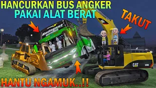 UPIN IPIN HANCURKAN BUS ANGKER PAKAI ALAT BERAT, ARWAH GENTAYANGAN NGAMUK - GTA 5 BOCIL SULTAN