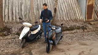 Сравниваем самые дешевые скутеры из Японии. Honda Dio и Suzuki Lets 4.