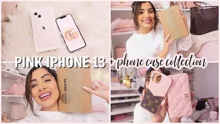 PINK IPHONE 13 UNBOXING + PHONE CASE COLLECTION