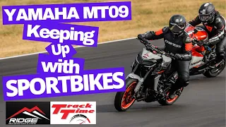 YAMAHA MT09 ON TRACK - Keeping up with the Sport bikes - 2nd track Day at The Ridge Motorsports Park