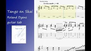 Tango en Skai by Roland Dyens classical guitar tutorial tabs