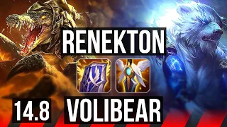 RENEKTON vs VOLIBEAR (TOP) | Comeback, 67% winrate | KR Master | 14.8