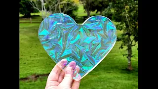 #1545 Stunning Iridescent 'Crushed Velvet' Resin Heart