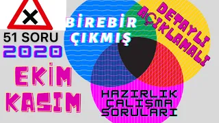 EHLİYET SORULARI 2020 - #EKİM EHLİYET SINAV SORULARI - EKİM EHLİYET SORULARI 2020- ÇIKMIŞ SORULAR