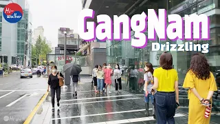 [4K]Walk on Gangnam where it rains a little비가 조금 내리는 강남대로 rainy day gangnam_Healing seoul walk rain