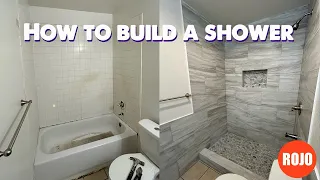 How To Build A Shower in 11 min|DIY| STEP BY STEP