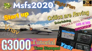 Msfs2020 *G3000* Cessna Longitude Tutorial! Cold and dark, Fpl, Vnav,  Auto throttle & Ils Approach!