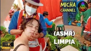 Spiritual Cleansing with ASMR Massage (LIMPIA) by Dona Natividad to Flor, old school, public market