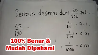 Bentuk Desimal Dari 20/100 Adalah