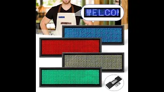 Rechargeable Mini Led Scrolling Name Badge  Moving Text Display Programmable Digital Name Plate