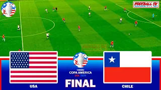 USA vs CHILE - Copa America 2024 Final | Full Match All Goals | PES Gameplay PC
