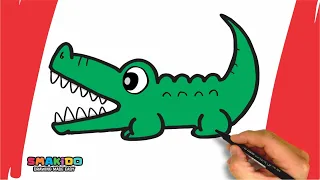 How To Draw Crocodile For Kids | Easy Crocodile Drawing Step by Step Tutorial