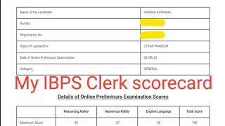 My IBPS Clerk scorecard 2023 🎉| Ibps clerk scorecard|bank exam preparation strategy| bank exam 2024