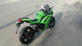 Электромотоцикл Kawasaki Ninja. 4000 Вт. Езда, разогнали до 120 и это не предел!