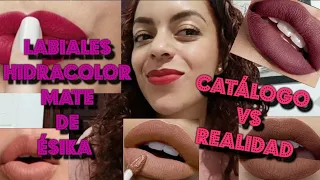 Tonos de labiales Hidracolor Mate de Ésika. Catálogo VS Realidad 👊🏼