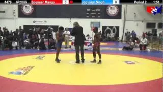 Schultz GR 55 KG Semifinal: Spenser Mango (U.S Army) vs. Jogindar Singh (India)