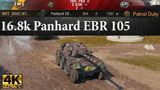 Panhard EBR 105 video in Ultra HD 4K🔝 Damage upon detecting 16802  🔝 World of Tanks ✔️