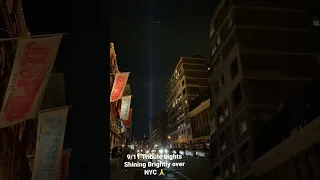 September 11 Tribute Lights Shining Brightly Over NYC 🙏