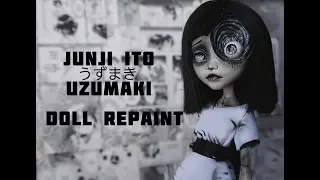 Uzumaki Spiral Girl | Junji Ito OOAK | Halloween Doll Repaint | etellan