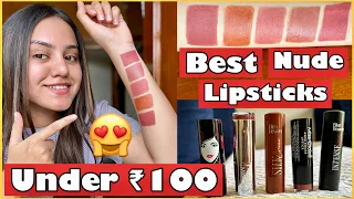 Top 5 nude lipsticks under ₹100 only😍 For all skin types | Winters lipstick finds | kp styles