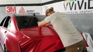 How to vinyl wrap a trunk in one piece using satin red chrome vinyl. By @ckwraps