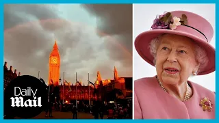 The Queen's final farewell: Magical rainbow lights up Westminster on day of funeral