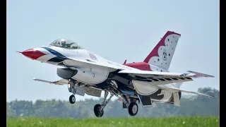 USAF Thunderbirds Taxi,  Takeoff and Land from Cleveland Hopkins 4K