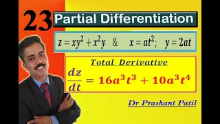 Total Derivative || 𝒛=𝒙𝒚^𝟐+𝒙^𝟐 𝒚;𝒙=𝒂𝒕^𝟐;𝒚=𝟐𝒂𝒕 |Partial Differentiation| 18mat21 || Dr Prashant Patil