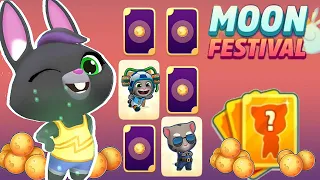 Talking Tom Gold Run Moon Festival event Lucky Cards Officer Tom & Football Tom unlocked vs Raccoon