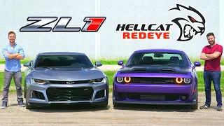 2019 Dodge Hellcat Redeye vs Chevrolet Camaro ZL1 // Horsepower Wars