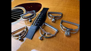 Tony Rice Style Capo Comparison: Elliott, Barry Collins, Shubb, Paige (new & old) yoke style capos.