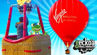 Gecko And The Hot Air Balloon | Gecko's Real Vehicles | Educational Videos For Toddlers