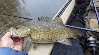 Fishing After Work! Fishing A Stream Inlet For Beautiful Spring Smallmouth From A Kayak!