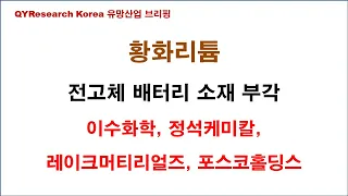 황화리튬, 전고체 배터리 소재 부각, 글로벌시장 전망 및 국내 유망기업 - 이수화학, 정석케미칼, 레이크머티리얼즈, 포스코홀딩스