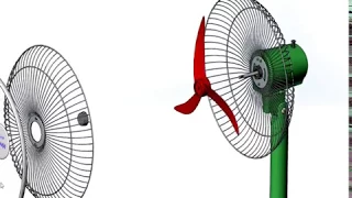 Motion Of Sky Fan In SolidWorks - Video Mô Phỏng Chuyển Động Và Phân Rã Của Quạt Điện